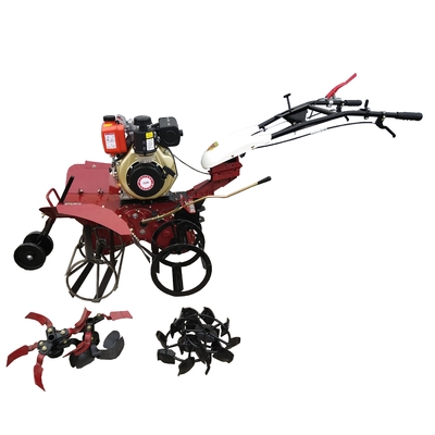 Migliorato 178F motore diesel a quattro ruote motrici Mini Power Tiller Cultivator per l'agricoltura