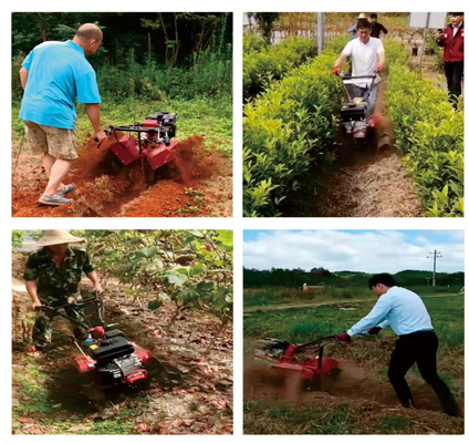 145*62*85cm Mini Power Tiller Rotary Cultivator con modalità quattro ruote motrici