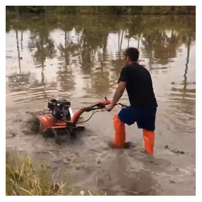 Motore a benzina 170F a quattro ruote motrici Mini Power Tiller Cultivator per agricoltura e giardino