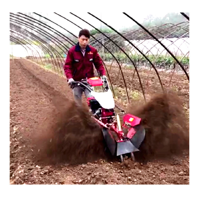 Economica Mini Power Tiller Gear Cultivator 10-40cm Larghezza di Rotolamento e Discarico di Benzina