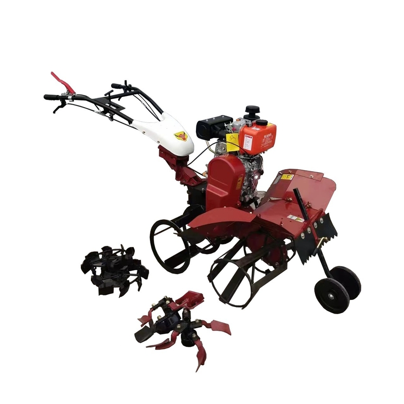 Migliorato 178F motore diesel a quattro ruote motrici Mini Power Tiller Cultivator per l'agricoltura